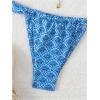 imageWomens 2 Piece Leopard Floral Bathing Suit Wireless Triangle Swimsuit High Waisted Bikini SetsBlue