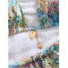 imageWomens 2 Piece Leopard Floral Bathing Suit Wireless Triangle Swimsuit High Waisted Bikini SetsBlue Multicolor