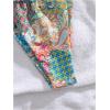 imageWomens 2 Piece Leopard Floral Bathing Suit Wireless Triangle Swimsuit High Waisted Bikini SetsBlue Multicolor