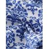 imageWomens 2 Piece Leopard Floral Bathing Suit Wireless Triangle Swimsuit High Waisted Bikini SetsBlue and White