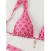 imageWomens 2 Piece Leopard Floral Bathing Suit Wireless Triangle Swimsuit High Waisted Bikini SetsBright Pink
