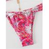 imageWomens 2 Piece Leopard Floral Bathing Suit Wireless Triangle Swimsuit High Waisted Bikini SetsGraphic Pink
