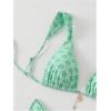 imageWomens 2 Piece Leopard Floral Bathing Suit Wireless Triangle Swimsuit High Waisted Bikini SetsGreen