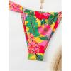 imageWomens 2 Piece Leopard Floral Bathing Suit Wireless Triangle Swimsuit High Waisted Bikini SetsGreen and Pink