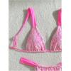 imageWomens 2 Piece Leopard Floral Bathing Suit Wireless Triangle Swimsuit High Waisted Bikini SetsLace Pink