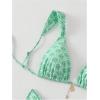 imageWomens 2 Piece Leopard Floral Bathing Suit Wireless Triangle Swimsuit High Waisted Bikini SetsLight Green