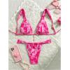 imageWomens 2 Piece Leopard Floral Bathing Suit Wireless Triangle Swimsuit High Waisted Bikini SetsLight Pink