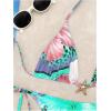 imageWomens 2 Piece Leopard Floral Bikini Sets Halter Triangle String Bathing Suit Starfish Metal SwimsuitsBlue