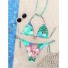 imageWomens 2 Piece Leopard Floral Bikini Sets Halter Triangle String Bathing Suit Starfish Metal SwimsuitsBlue