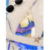 imageWomens 2 Piece Leopard Floral Bikini Sets Halter Triangle String Bathing Suit Starfish Metal SwimsuitsBlue Leopard