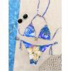 imageWomens 2 Piece Leopard Floral Bikini Sets Halter Triangle String Bathing Suit Starfish Metal SwimsuitsBlue Leopard