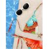 imageWomens 2 Piece Leopard Floral Bikini Sets Halter Triangle String Bathing Suit Starfish Metal SwimsuitsOrange Green