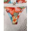 imageWomens 2 Piece Leopard Floral Bikini Sets Halter Triangle String Bathing Suit Starfish Metal SwimsuitsOrange and Blue