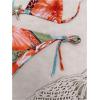 imageWomens 2 Piece Leopard Floral Bikini Sets Halter Triangle String Bathing Suit Starfish Metal SwimsuitsOrange and Blue