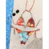 imageWomens 2 Piece Leopard Floral Bikini Sets Halter Triangle String Bathing Suit Starfish Metal SwimsuitsOrange and Blue