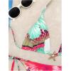 imageWomens 2 Piece Leopard Floral Bikini Sets Halter Triangle String Bathing Suit Starfish Metal SwimsuitsPink and Blue