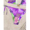 imageWomens 2 Piece Leopard Floral Bikini Sets Halter Triangle String Bathing Suit Starfish Metal SwimsuitsPurple Green