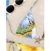 imageWomens 2 Piece Leopard Floral Bikini Sets Halter Triangle String Bathing Suit Starfish Metal SwimsuitsYellow