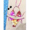 imageWomens 2 Piece Leopard Floral Bikini Sets Halter Triangle String Bathing Suit Starfish Metal SwimsuitsYellow Purple
