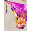 imageWomens 2 Piece Leopard Floral Bikini Sets Halter Triangle String Bathing Suit Starfish Metal SwimsuitsYellow Purple