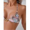 imageWomens 2 Piece Leopard Floral Bikini Sets Ring Triangle Halter Bathing Suit Tie Back SwimsuitMulticoloured