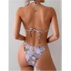 imageWomens 2 Piece Leopard Floral Bikini Sets Ring Triangle Halter Bathing Suit Tie Back SwimsuitMulticoloured