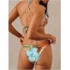 imageWomens 2 Piece Leopard Floral Bikini Sets Ring Triangle Halter Bathing Suit Tie Back SwimsuitOrange Multicolor