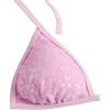 imageWomens 2 Piece Sparkle Bikini Sets Halter Micro Triangle Swimsuit Sequin Bathing Suit Tie Side Thongs BeachwearPink