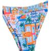 imageWomens 2 Piece Tropical Graphic Bathing Suit Tie Backless Triangle Swimsuit Cute BikiniMulticolor