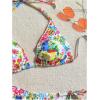 imageWomens 2 Pieces Bikini Set Floral Halter Swimsuit Tie Side Swimwear Graphic BeachwearMulticolor