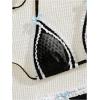 imageWomens 2 Pieces Lace Trim Swimwear Set Bow Knot Halter Swimsuit Backless High Waist BikiniBlack