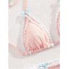 imageWomens 2 Pieces Lace Trim Swimwear Set Bow Knot Halter Swimsuit Backless High Waist BikiniPink