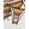 imageWomens 3 Piece Swimsuits Colorblock Halter Triangle Tie Knot Side Bikini Set with Cover Up SkirtBrown