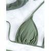 imageWomens 4 Piece Swimsuits Halter Triangle Bikini Sets Bathing Suit with Mesh Cover Up Skirt ampamp BandanaArmy Green