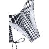 imageWomens 4 Piece Swimsuits Halter Triangle Bikini Sets Bathing Suit with Mesh Cover Up Skirt ampamp BandanaBlack and White