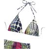 imageWomens 4 Piece Swimsuits Halter Triangle Bikini Sets Bathing Suit with Mesh Cover Up Skirt ampamp BandanaBlue and Green