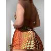 imageWomens 4 Piece Swimsuits Halter Triangle Bikini Sets Bathing Suit with Mesh Cover Up Skirt ampamp BandanaBurnt Orange