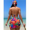 imageWomens 4 Piece Swimsuits Halter Triangle Bikini Sets Bathing Suit with Mesh Cover Up Skirt ampamp BandanaMix Green