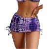 imageWomens 4 Piece Swimsuits Halter Triangle Bikini Sets Bathing Suit with Mesh Cover Up Skirt ampamp BandanaPurple