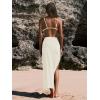 imageWomens Beach Cover Up Skirt 3D Flower Crochet Out High Split Swimsuit Bathing Suit Beach SkirtApricot