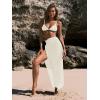imageWomens Beach Cover Up Skirt 3D Flower Crochet Out High Split Swimsuit Bathing Suit Beach SkirtApricot