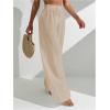 imageWomens Cover Up Beach Pants Sheer Mesh Drawstring Wide Leg High Waist Bikini Swimsuit CoverupsApricot