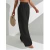 imageWomens Cover Up Beach Pants Sheer Mesh Drawstring Wide Leg High Waist Bikini Swimsuit CoverupsBlack
