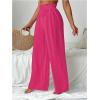 imageWomens Cover Up Beach Pants Sheer Mesh Drawstring Wide Leg High Waist Bikini Swimsuit CoverupsHot Pink