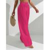 imageWomens Cover Up Beach Pants Sheer Mesh Drawstring Wide Leg High Waist Bikini Swimsuit CoverupsHot Pink