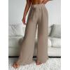 imageWomens Cover Up Beach Pants Tie Front Mesh Wide Leg Loose Bathing Suit Beach Cover Up PantsBrown