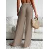imageWomens Cover Up Beach Pants Tie Front Mesh Wide Leg Loose Bathing Suit Beach Cover Up PantsBrown