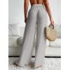 imageWomens Cover Up Beach Pants Tie Front Mesh Wide Leg Loose Bathing Suit Beach Cover Up PantsLight Grey