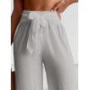 imageWomens Cover Up Beach Pants Tie Front Mesh Wide Leg Loose Bathing Suit Beach Cover Up PantsLight Grey