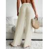 imageWomens Cover Up Beach Pants Tie Front Mesh Wide Leg Loose Bathing Suit Beach Cover Up PantsPure Apricot